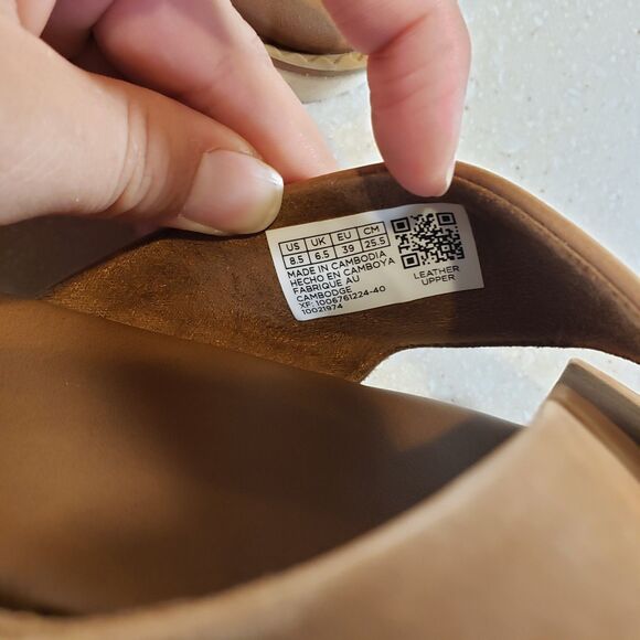 TOMS Mae Crossover Leather Slide Sandals Brown Sugar Women’s US 8.5 - Picture 5 of 7